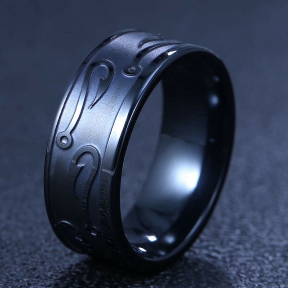 8mm Stainless Steel Ring Man Women Band - Picture 2 of 3